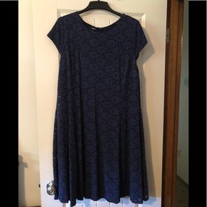 Navy blue lace A-line dress 18W